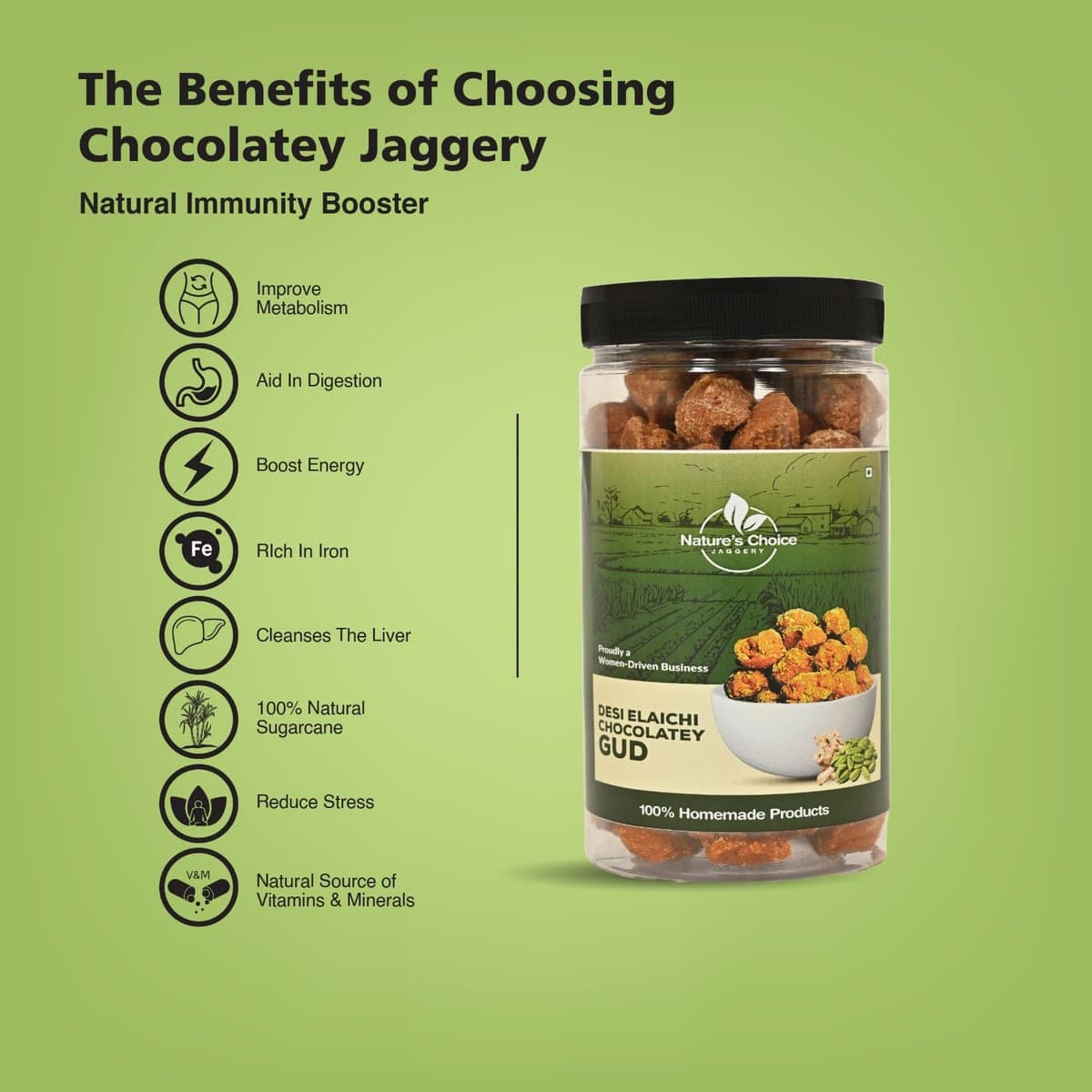 Desi Elaichi Chocolatey Jaggery 500g